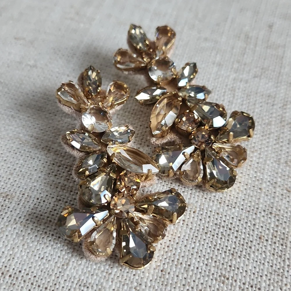 NWT! J. Crew Statement Jewel Earrings, Nuetral Colors